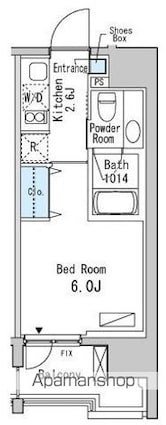 ベルファース目黒[1K/20.58m2]の間取図