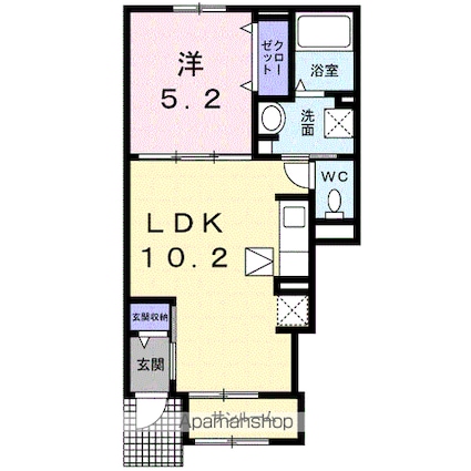 シュティル　シエーネ　Ａ[1LDK/40.02m2]の間取図