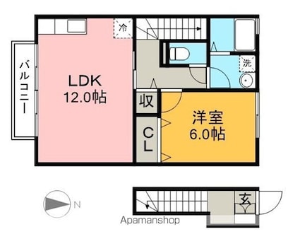 セジュール堂林　Ａ棟[1LDK/50.01m2]の間取図