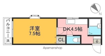 マンション・ターラ[1DK/24.62m2]の間取図