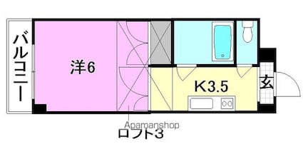 サンフィールド２１[1K/21.45m2]の間取図