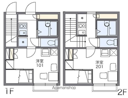 レオパレスＳＥＶＥＮＳＥＡ[1K/22.68m2]の間取図