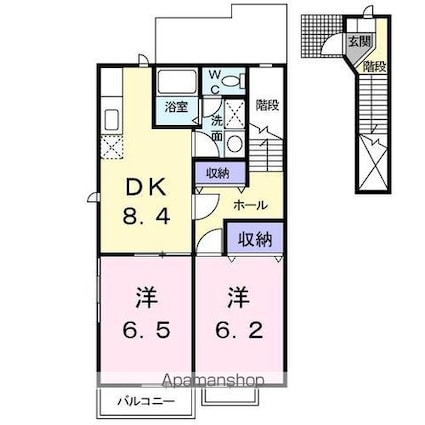 メゾン・ルージュ[2DK/54.66m2]の間取図