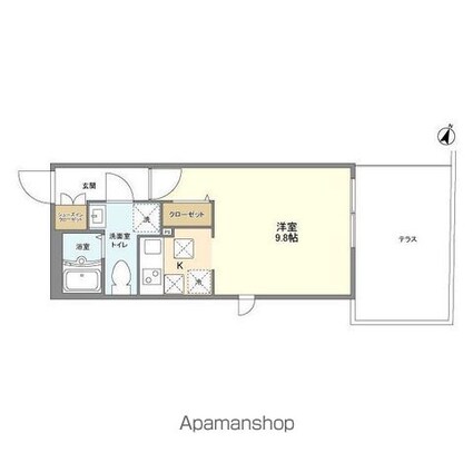 ブランシェ学芸大学[1R/24.25m2]の間取図