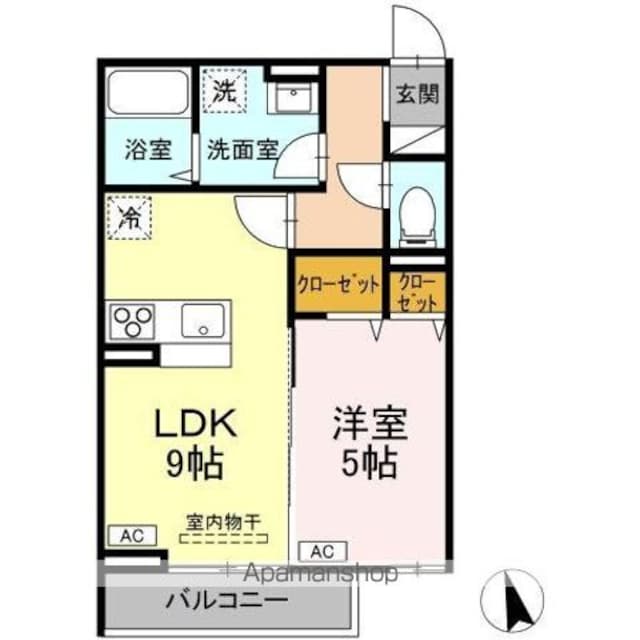 ＤーＰＲＥＣＩＯＵＳ小金井本町[1LDK/36.78m2]の間取図