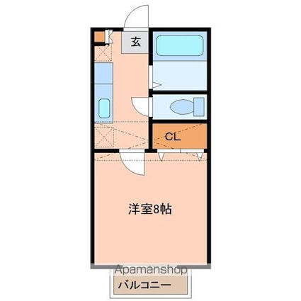 宮城県仙台市太白区富沢南２丁目[1K/23.28m2]の間取図
