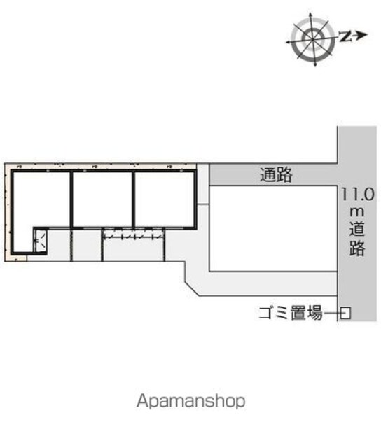 クレイノＡＳＡＢＡ[1R/24.13m2]の配置図