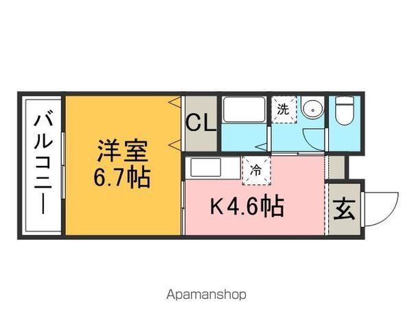 福岡市博多区元町のハイツの間取り