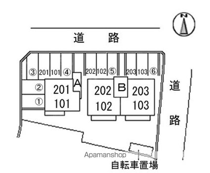 岡山県倉敷市沖新町[3K/50.9m2]の配置図