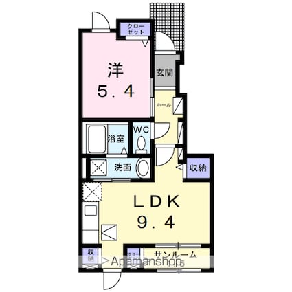 セレノアント[1LDK/40.01m2]の間取図