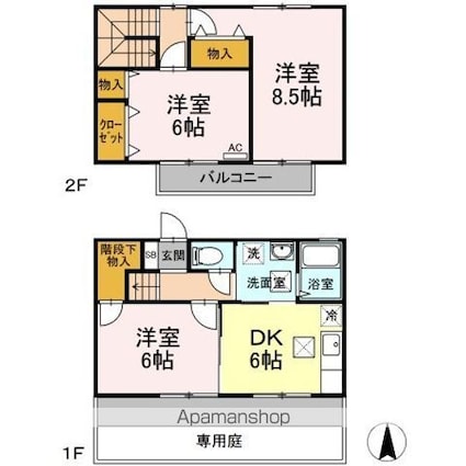 コージーコート[3DK/67.4m2]の間取図