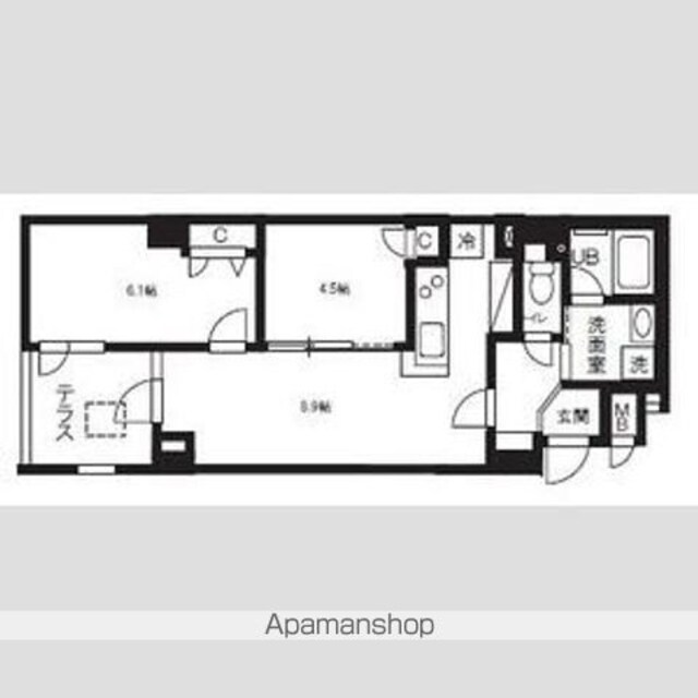 アルティザ自由が丘[2LDK/50.15m2]の間取図