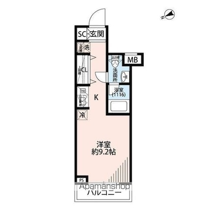 東京都杉並区堀ノ内２丁目[1R/25.68m2]の間取図