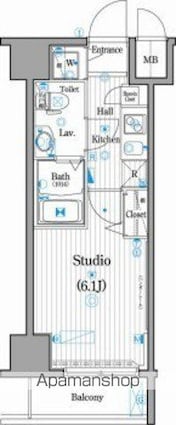 東京都北区王子３丁目[1K/21.02m2]の間取図