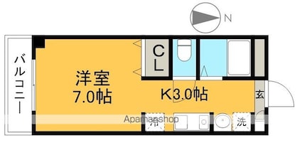フィットハイム比島[1K/20m2]の間取図