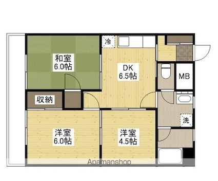 川口ハイツ[3DK/52m2]の間取図