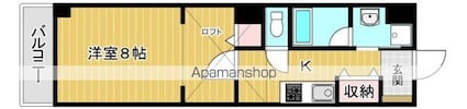 レジェンド医大南[1K/28.36m2]の間取図