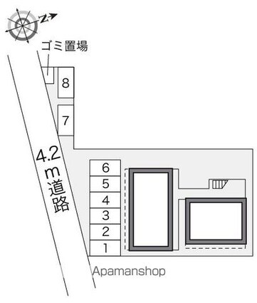 レオパレスグレイスパレス東矢島[1K/20.28m2]の配置図