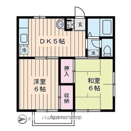 ガーデンコート[2DK/40.57m2]の間取図