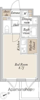 ＯＲＳＵＳ新江古田[1R/25.33m2]の間取図