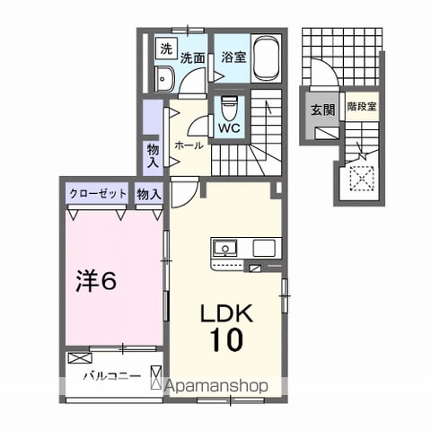 サンローラ・Ｙ 201 ｜ 福岡県福岡市博多区板付６丁目4-25（賃貸アパート1LDK・2階・45.41㎡） その2