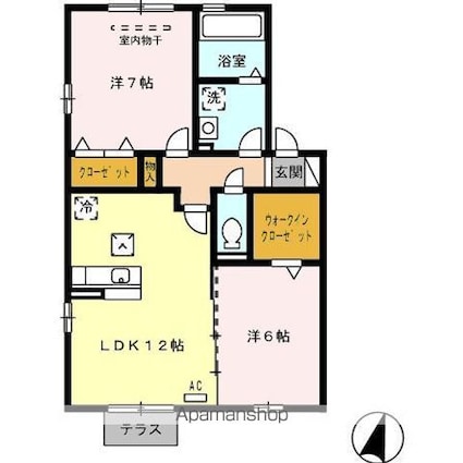 エトワール　Ｂ棟[2LDK/59.58m2]の間取図