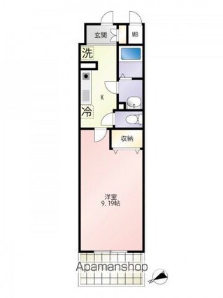 広島県広島市西区中広町２丁目[1K/29.2m2]の間取図
