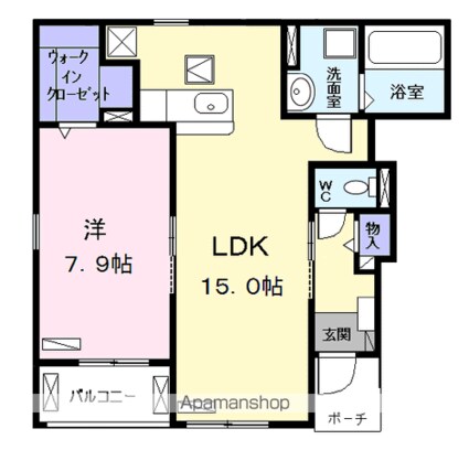 コンフォート　Ｙ[1LDK/53.36m2]の間取図