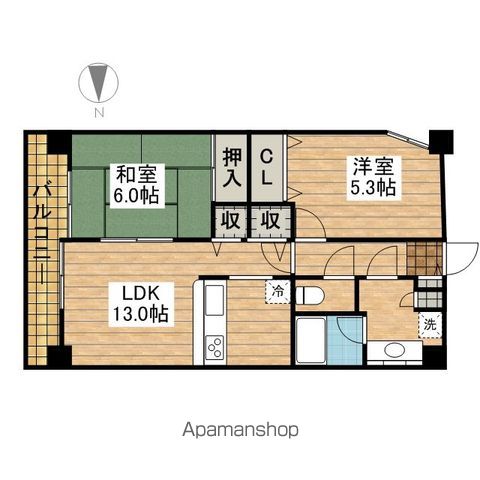 調布市布田のマンションの間取り