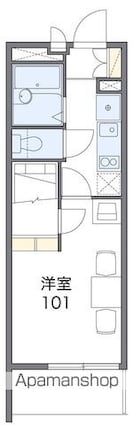 レオパレスＹＵＹＡＫＥＳＯ[1K/20.81m2]の間取図