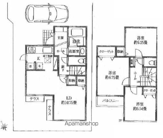 【調布市柴崎の戸建ての間取り】