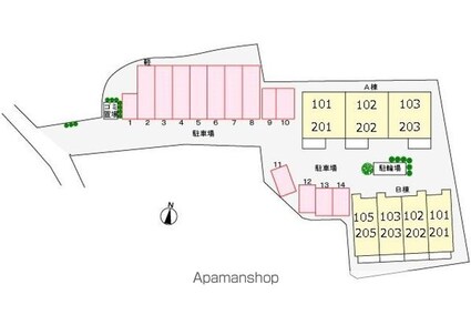 メゾンオーシャンＡ[2LDK/58.8m2]の配置図
