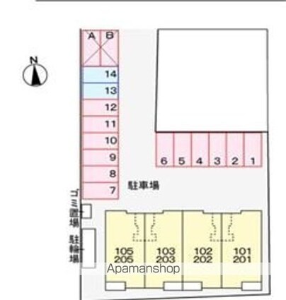 ラ・トゥール・フェリシア[2LDK/55.42m2]の配置図