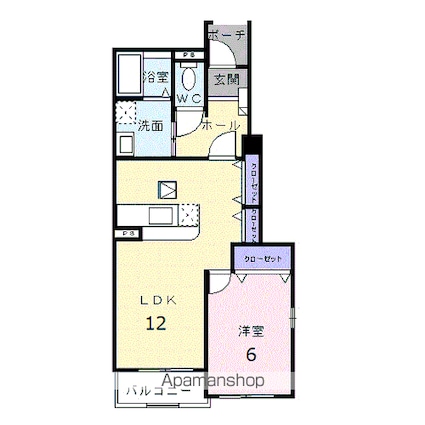 ガーデン　オランジェ[1LDK/45.72m2]の間取図