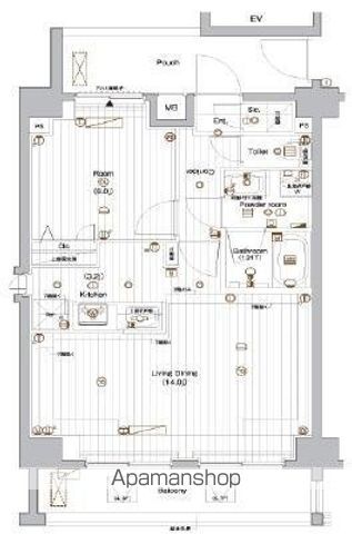 プレミアムキューブ上野毛♯ｍｏ[1LDK/51.46m2]の間取図