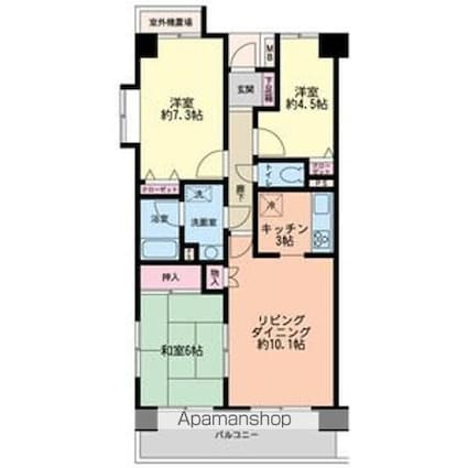 習志野台野村ハイツ[3LDK/67.45m2]の間取図
