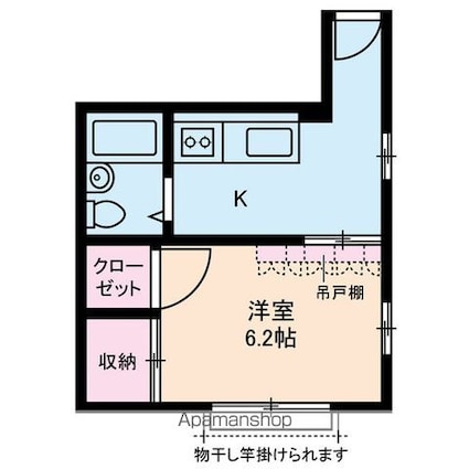 東京都葛飾区東新小岩７丁目[1K/23.18m2]の間取図