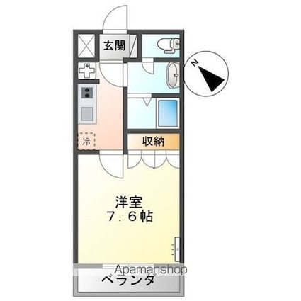 メゾフォルテ[1K/26.4m2]の間取図