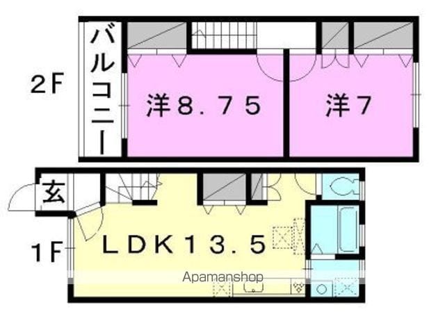 サザンコート東石井　Ｂ棟[2LDK/68.3m2]の間取図