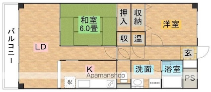 ルクティア那須[2LDK/60.48m2]の間取図