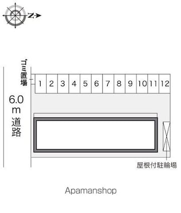 レオパレスカサペルデ[1K/26.49m2]の配置図