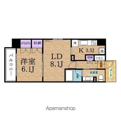 コンフォリア浅草松が谷[1LDK/43.08m2]の間取図