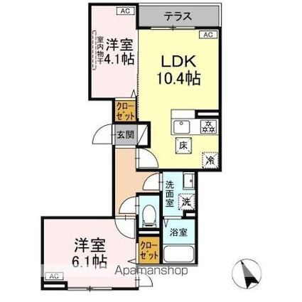 （仮称）中野区鷺宮３丁目ＰＪ[2LDK/47.41m2]の間取図