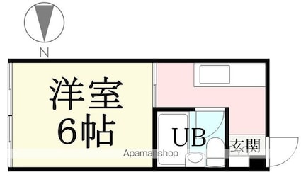 川西ハイツ[1K/21m2]の間取図