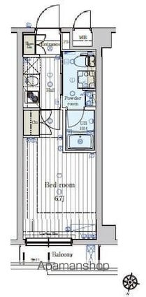 フュージョナル上鷺宮[1K/21.66m2]の間取図
