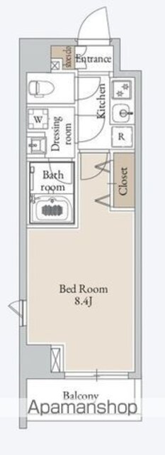ＣＡＶＡＮＡ清澄[1K/25.55m2]の間取図