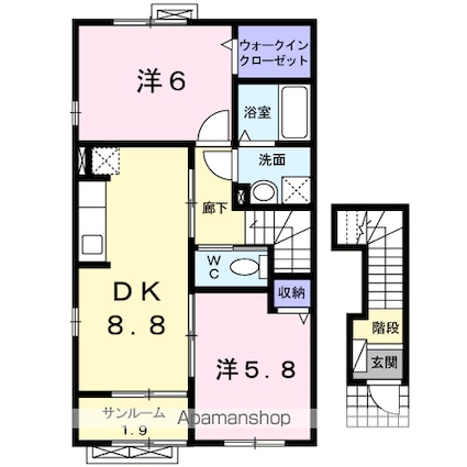 ポライトリー　ＫⅠ[2DK/55.67m2]の間取図