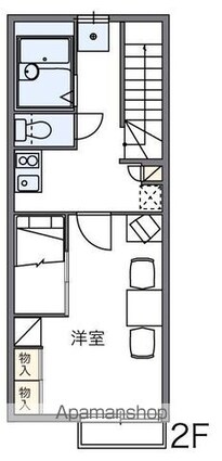 レオパレス木太南Ⅱ[1K/26.08m2]の間取図