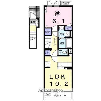 坂本３丁目アパート　　　　　　　　　　　　　　　　　　　　　[1LDK/43.02m2]の間取図