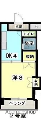 ロイヤルハイツ平和通[1K/32.9m2]の間取図